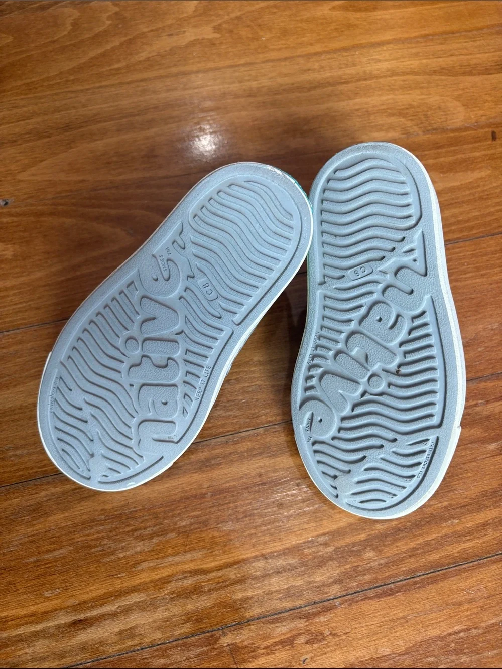 Native Jefferson Kids Gray Green Slip-On Water Shoes C8